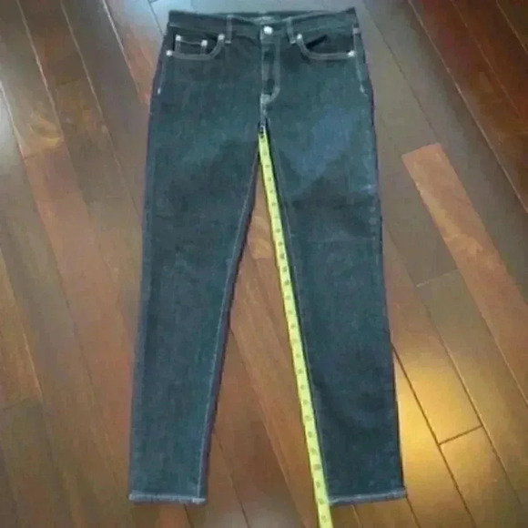 Ralph Lauren Premier Skinny Jeans Ankle Cropped Black Contrast Stitch Size  2 - Picture 8 of 15